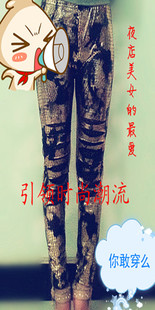 Fashion slim hip pants slim female leather elastic legging