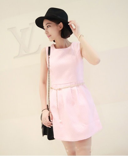 Fashion small elegant cutting jacquard embossed three-dimensional decorative pattern fabric involucres one piece dress