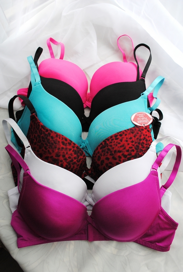 Fashion solid color all-match chromophous thin thick push up lingerie bra