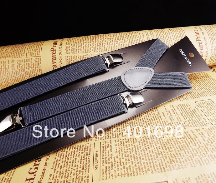 Fashion solid grey color clips suspenders SFSP13A26