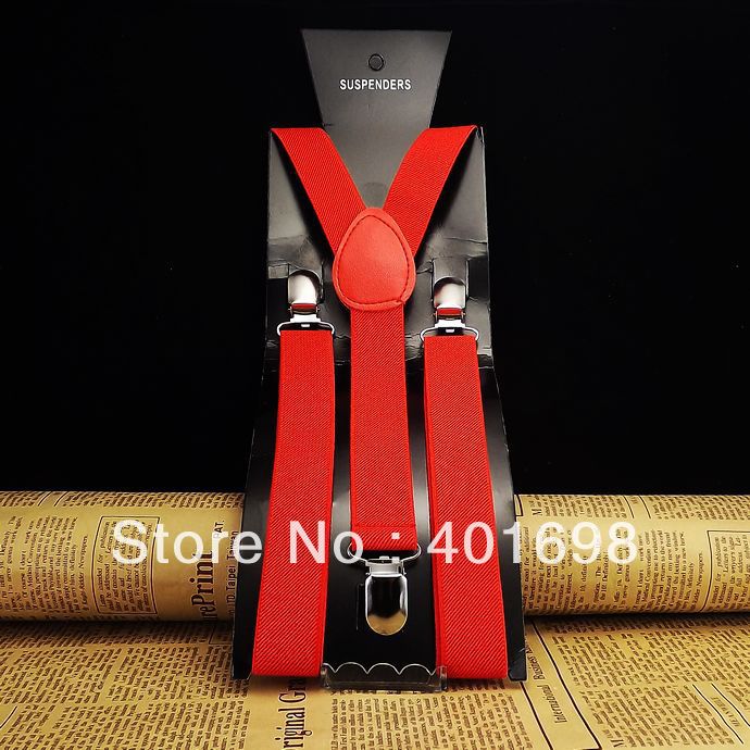 Fashion solid Red color clips suspenders SFSP1331