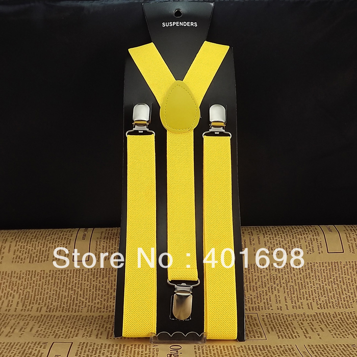 Fashion solid yellow color clips suspenders SFSP13F105