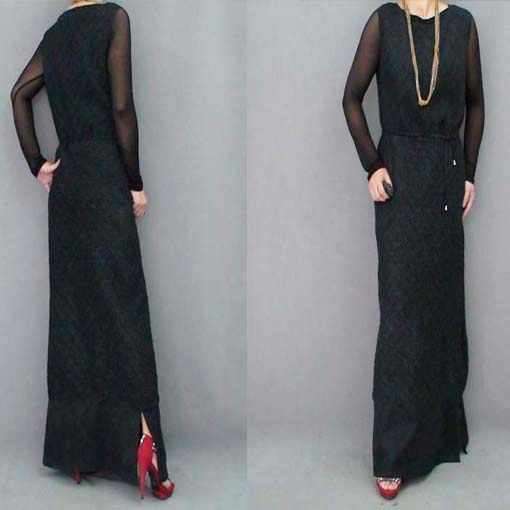 Fashion spring and autumn high quality suede leather three-dimensional vest full dress side vent lacing one-piece dress