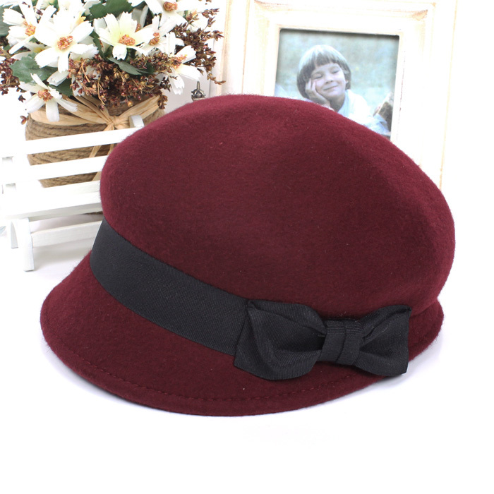 Fashion spring and autumn winter woolen hat female hat female hexagonal cap navy cap beret helmet-hat