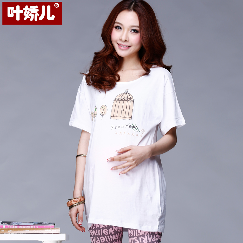 Fashion spring and summer short-sleeve T-shirt maternity long design t-shirt fashion maternity t-shirt