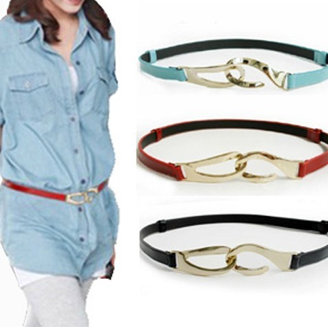 Fashion spring summer candy colors patent leather hooks women's belt ladies' cummerbunds