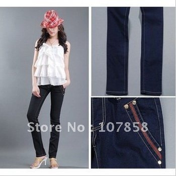 Fashion Striped color Slim Maternity jeans Pregnant women Jeans Maternity abdominal pants #Y5801