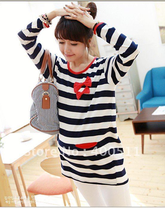 Fashion Strips Tops for Maternity Women, Long Sleeve Shirts, New Style for Spring/Fall