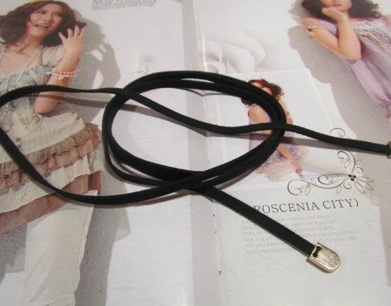 Fashion style!All-match simple alloy Pendant Nubuck Leather thin belt A13870325820