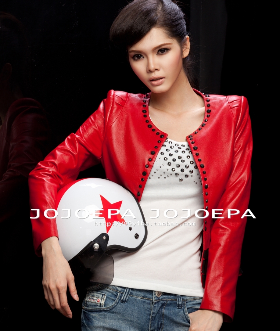Fashion suede quality rivet fashion personalized leather clothing