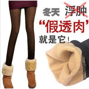 Fashion thermal meat double layer bamboo 2012 plus velvet thickening legging stockings ankle length legging seamless