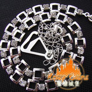 Fashion thick copper metal diamond shoulder strap