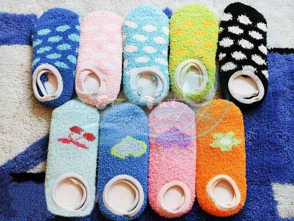 Fashion thickened cartoon coral cashmere female socks floor socks