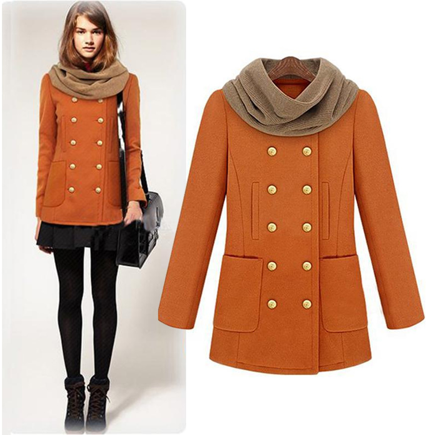 Fashion thickening high quality woolen outerwear overcoat double breasted medium-long wool overcoat Quality assurance
