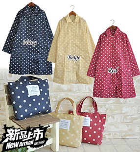 Fashion transparent outdoor polka dot women's adult eva trench paragraph raincoat