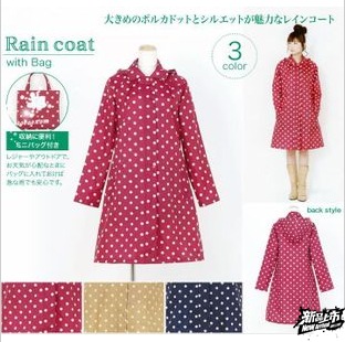 Fashion transparent outdoor polka dot women's adult eva trench paragraph raincoat