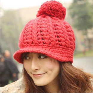 Fashion twist braid sphere belt handmade knitted hat millinery dm9003