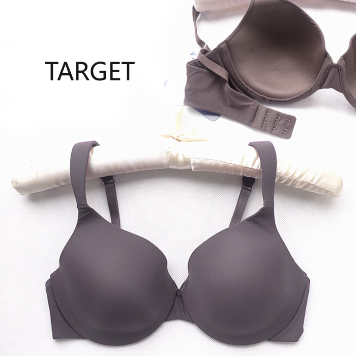 Fashion underwear target comfortable seamless plain glossy full cup thin cup bra