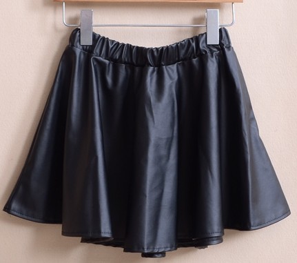 Fashion universal stereo leather high waist short skirt PU skirt