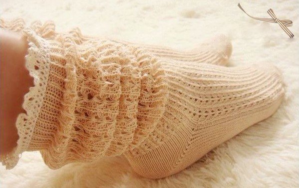 Fashion Vigntan Handmade Crochet Hollow Out  Wmen's Cotton Socks,High Quality + Free Shipping