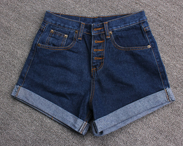 Fashion vintage 2013 loose casual trouser high waist denim shorts female jeans shorts plus size