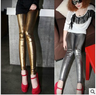 Fashion Wet Liquid Legging Faux Leather Sexy High Waist Pant Tight Tregging