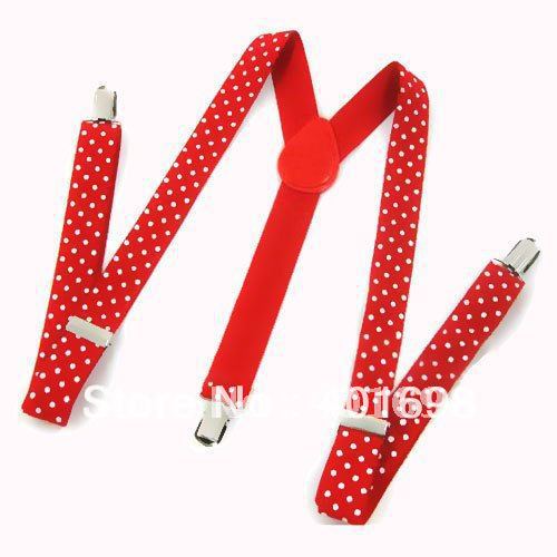 Fashion white docts Red webbing clips suspenders SFSP13M29