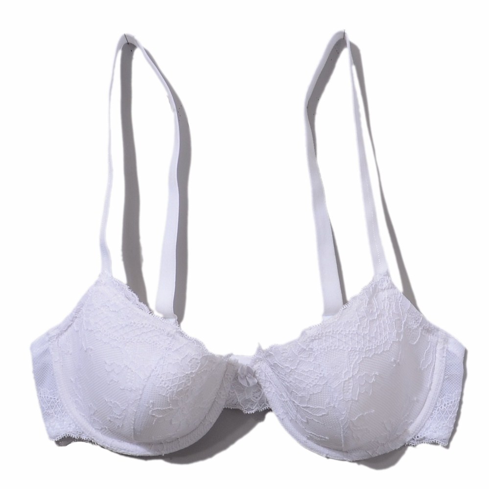 Fashion white lace side gathering women's underwear bra 75b 80b 80c