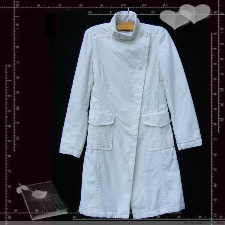 Fashion white thermal plus cotton long outerwear wadded jacket lxlxxl