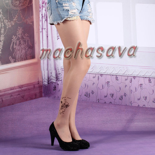 Fashion Wholesale Rabbit Transparent Tattoo Tights Leggings Pantyhose Stockings