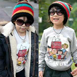 Fashion Wholesale Winter Warm Cartoon Person Clothes Hoodies & Sweatshirt for Girls and Boys Cheap Children Clothing Wear
