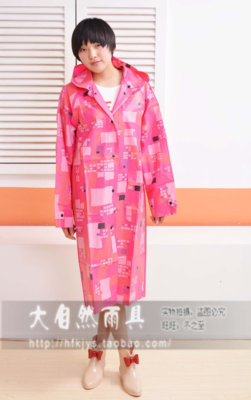 Fashion windproof raincoat pink digital reina set transparent poncho