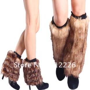 FASHION Winter Lady Faux Fur short Leg Warmer Boots Cover / Fashion women furry Leg Warmers  / Fuzzy Warm Legging 20 Color