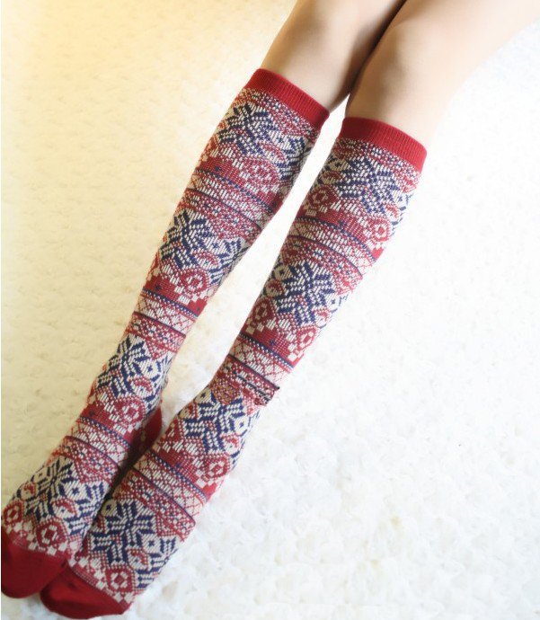 Fashion Winter Women Brand Quality Cotton Knitted Knee High  Boots Socks Stockings,Free shipping