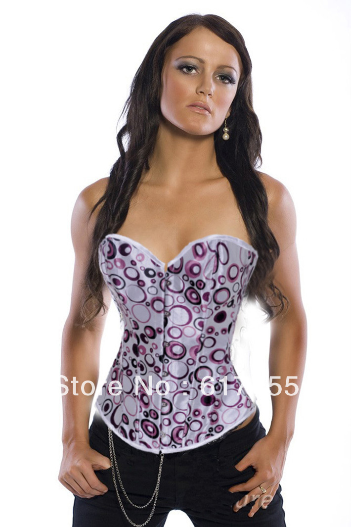 Fashion Women intimates sexy lingerie satin Classic Corset pink 2776