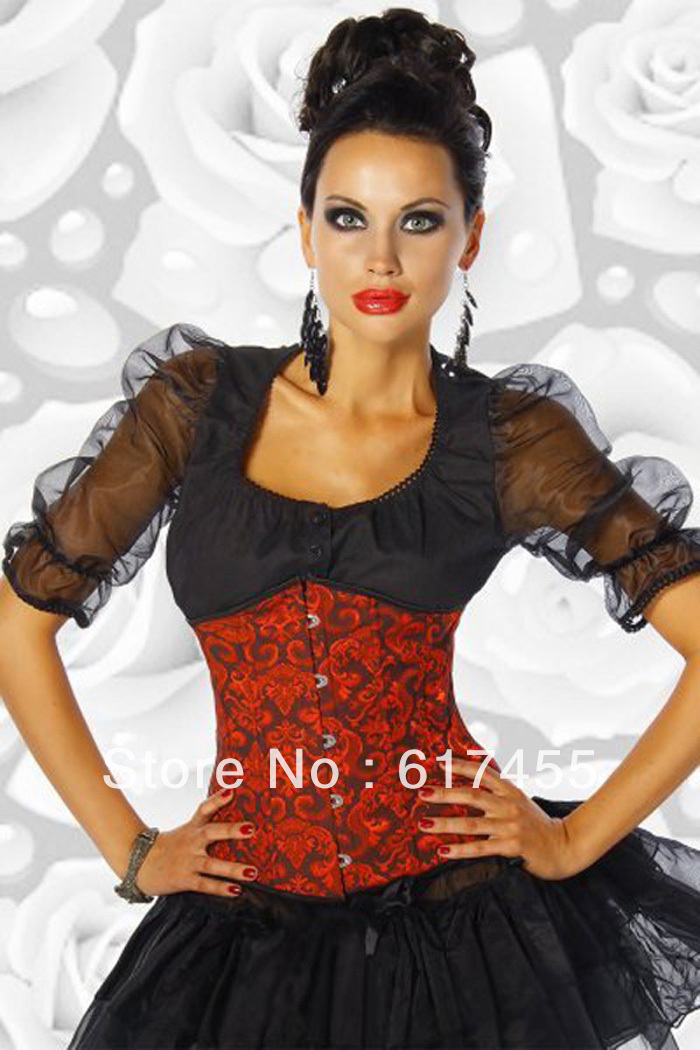 Fashion Women intimates sexy lingerie satin corset 2870 red wholesale