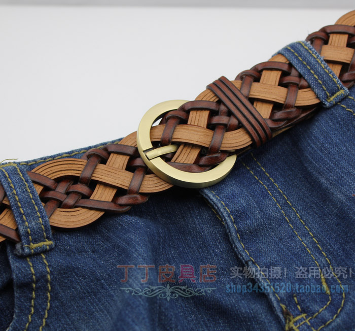 Fashion women knitted genuine leather belt women's strap all-match women's knitted belt female