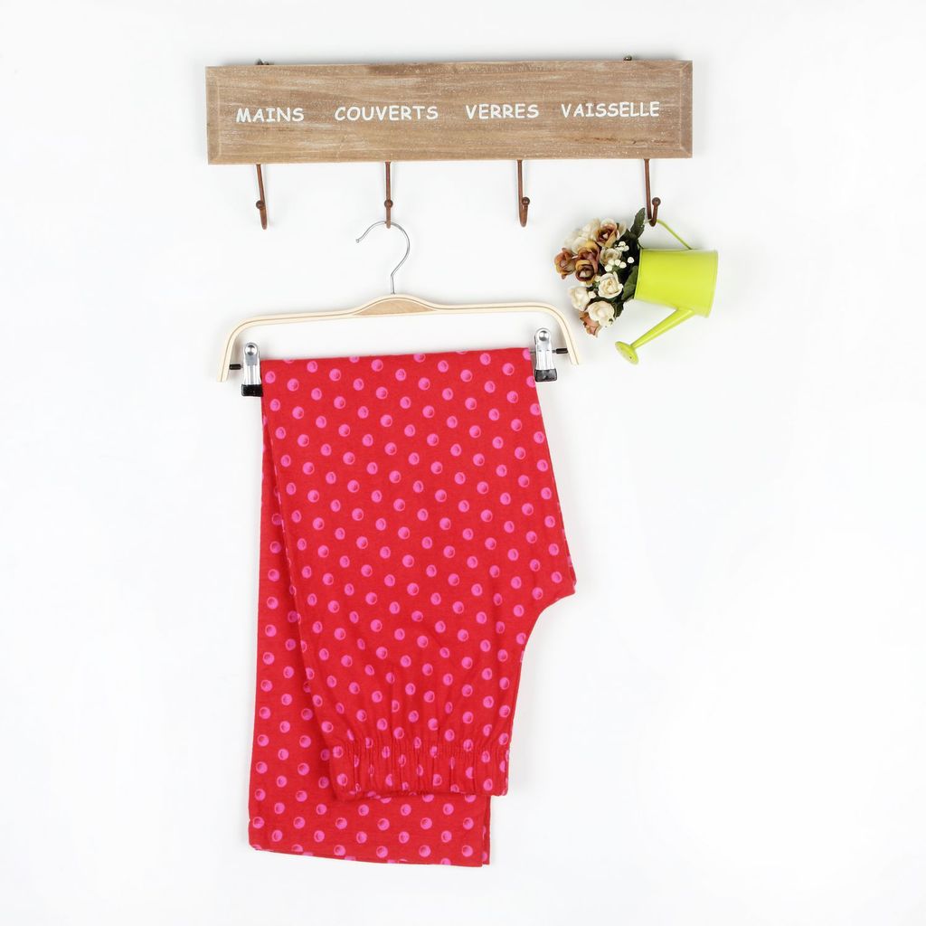 Fashion Women plus size pure wincey lounge pants pajama pants plus size plus size red dot