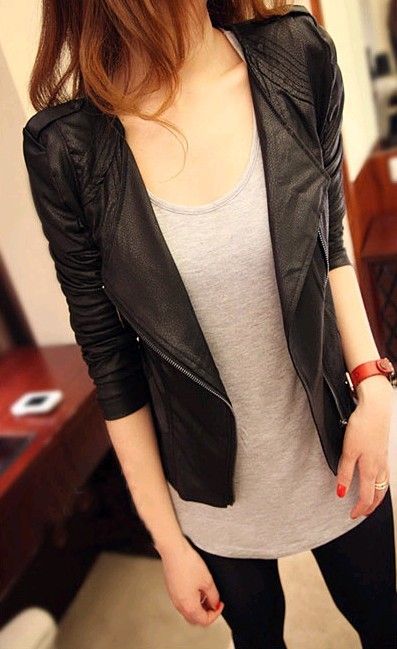 Fashion women's 2013 motorcycle shoulder pads short design serpentine pattern coat female faux leather clothing short jacket top