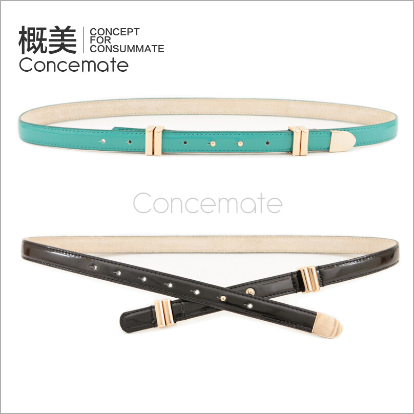 Fashion women's belt dual japanned leather strap genuine leather thin belt c388