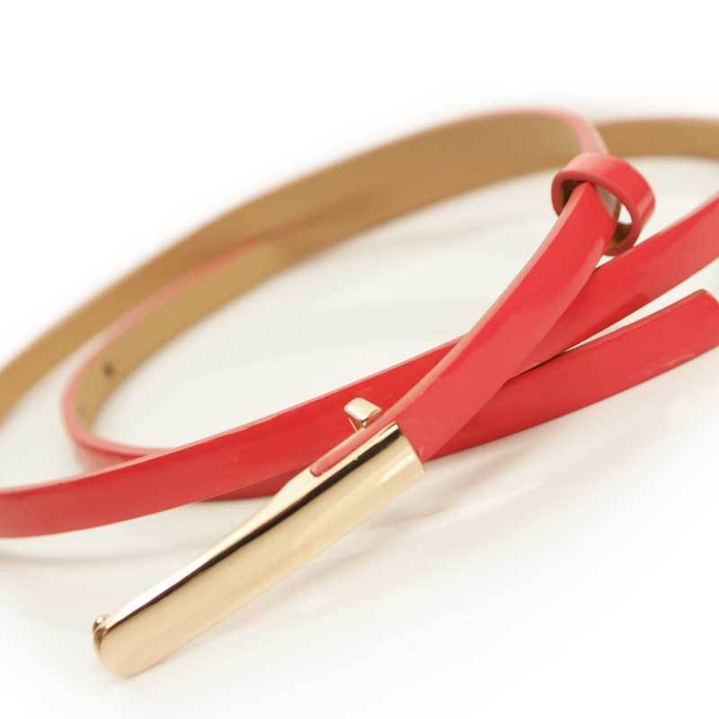 fashion women's belt thin belt strap japanned leather fashion sweet small belt