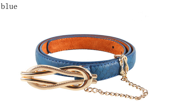 Fashion  women's  clutch belt  waistband   crocodile-shaped  faux leather  thin belt  WB-11