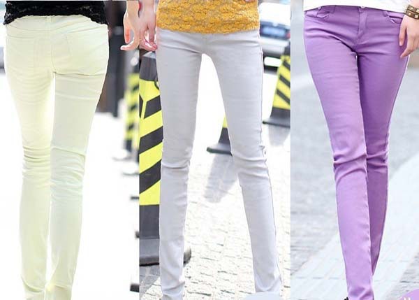 Fashion Women's Cotton Pencil Pants Colorful Not Fade Not Shrink Candy Color Feet Pants Size 25 to 31 WF13010512