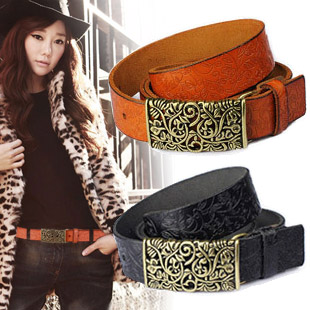 Fashion women's genuine leather strap casual female belt cutout buckle cowhide female strap