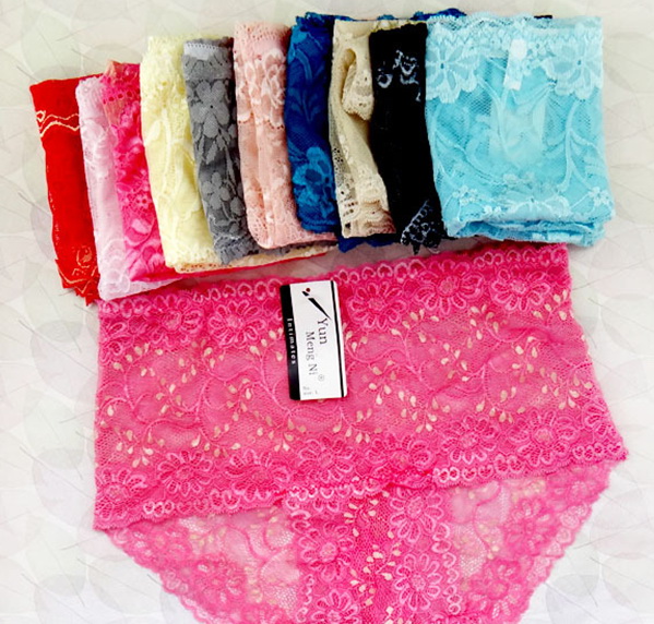 Fashion women's high waist sexy lace panties sexy lace underwear briefs multi-colors M,L,XL,XXL