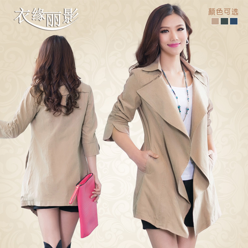 Fashion women's irregular 2013 casual spring and autumn overcoat women's trench slim outerwear 0883