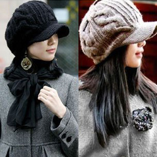 Fashion women's knitted hat autumn and winter knitted hat winter ear protector cap millinery winter hat