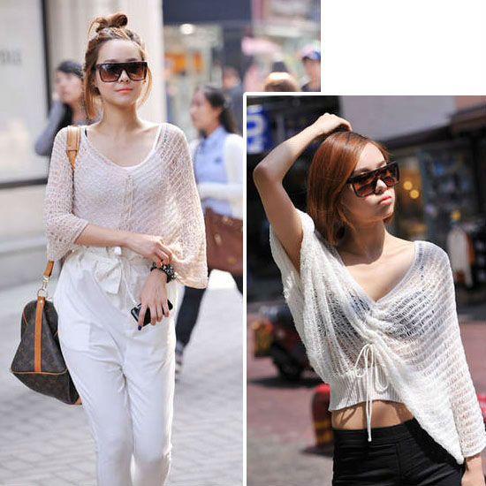Fashion Women's Ladies Batwing Dolman Sleeve Sexy Hollow-Out Knitwear Knitting Shirt Blouse Tops Sweater Free Shipping 0356