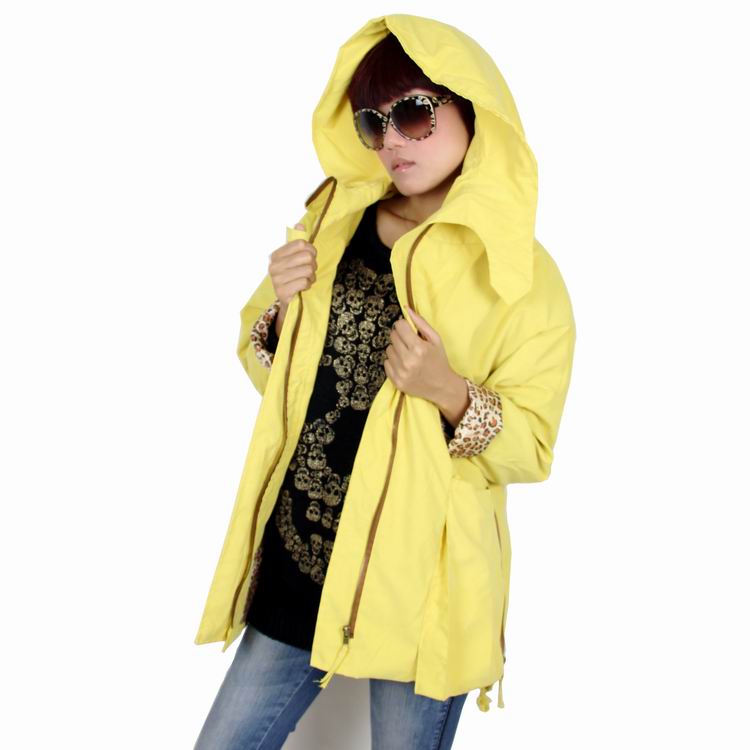 Fashion women's large cap loose female yellow zipper trench outerwear big hat ultralarge trench women outerwear