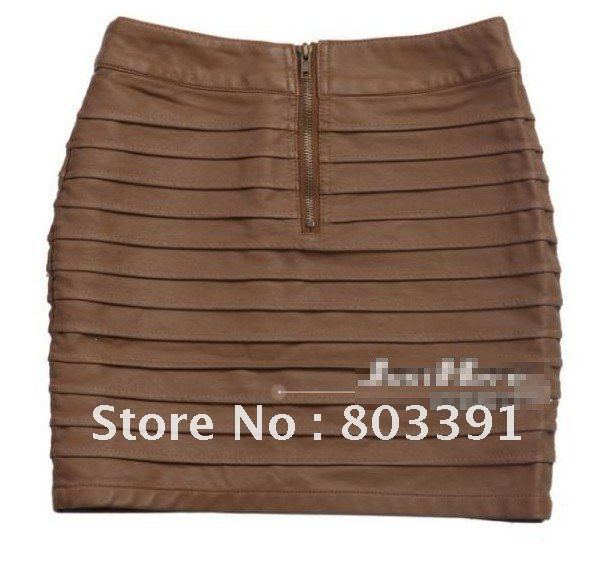 Fashion women's leather skirt same style  as Europe TOP SHOP slim package buttock design hotsale